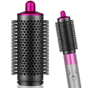 PUREGUST round brush attachment for Dyson Airwrap in rose, front view enhances volume.