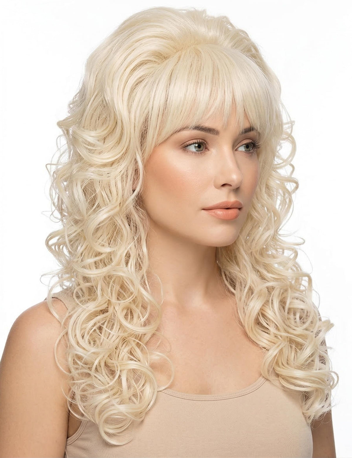 PUREHAIR 80s bouffant wig side view highlighting retro silhouette and fullness