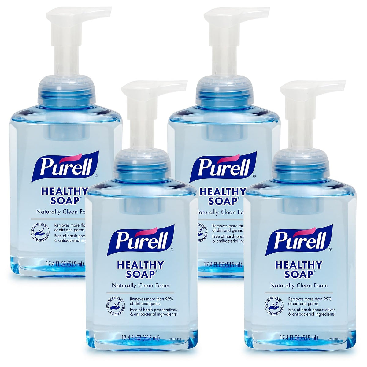 Purell CRT Healthy Soap foam bottle top with convenient pump for easy handwashing.