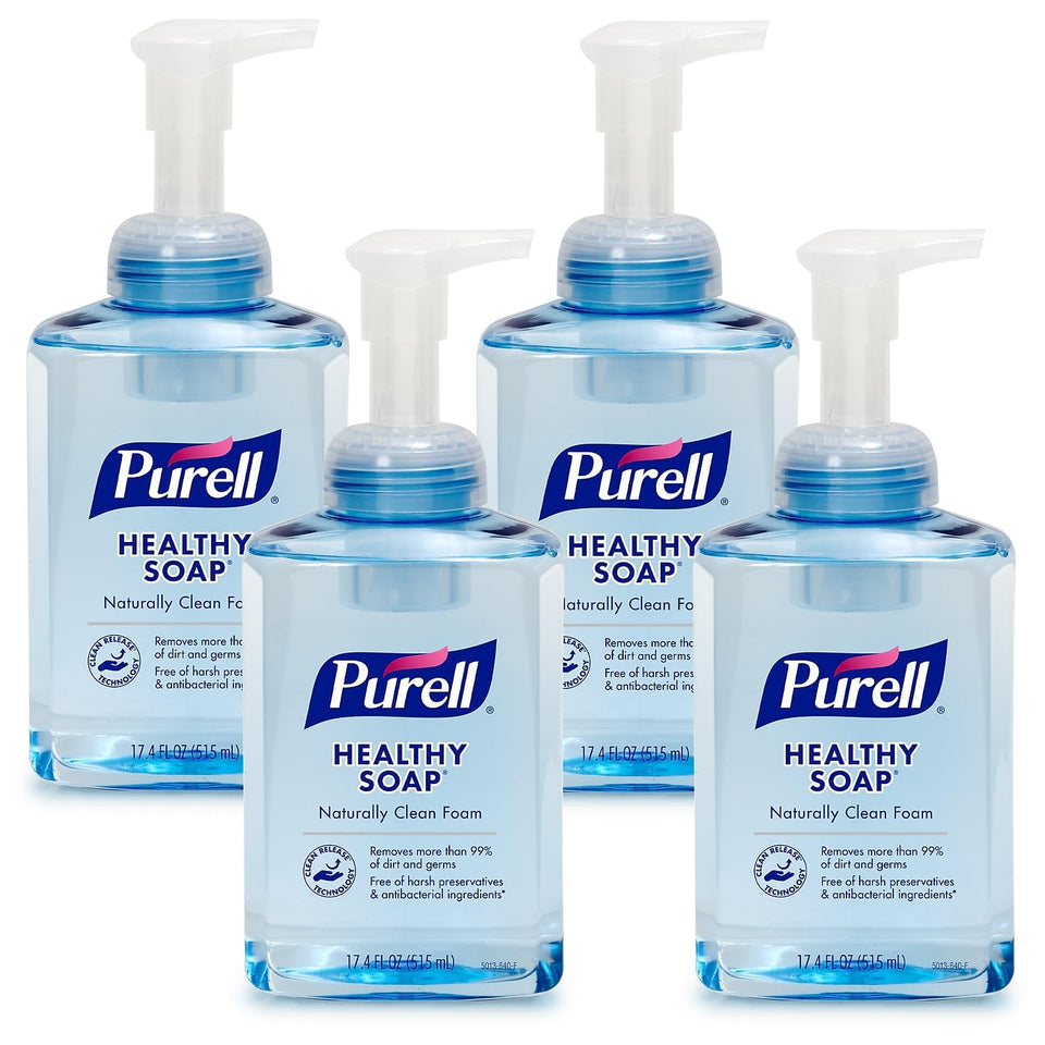 Purell CRT Healthy Soap foam bottle top with convenient pump for easy handwashing.