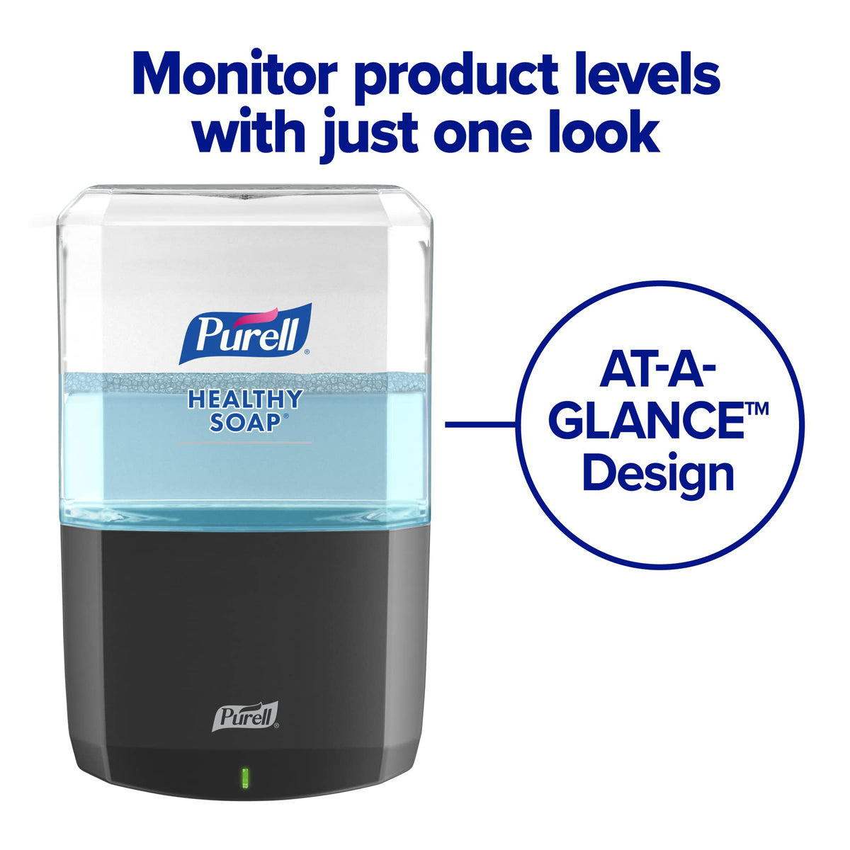 Purell ENERGY-ON-THE-REFILL technology eliminates battery changes.