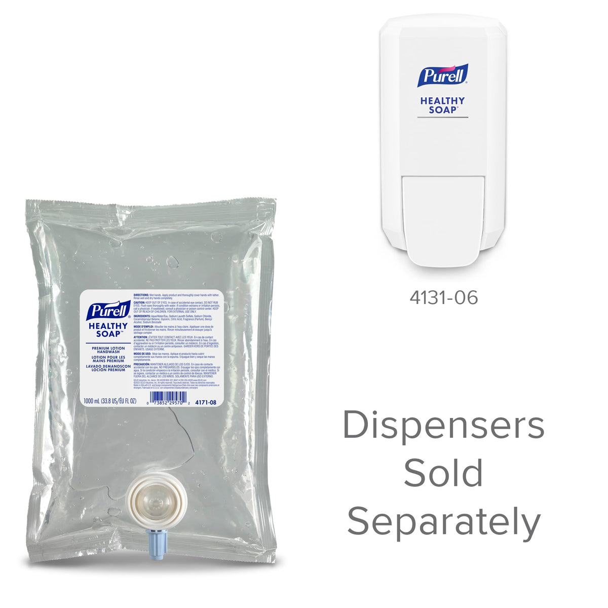 Purell Healthy Soap Waterfall fragrance refill bottle closeup, showing refreshing aroma