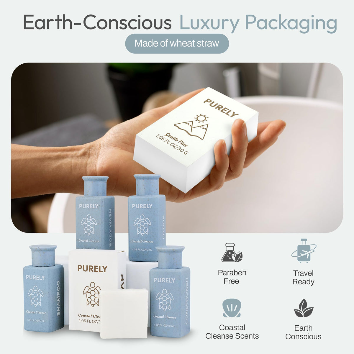 Purely Coastal Cleanse bar soap for compact hotel toiletries