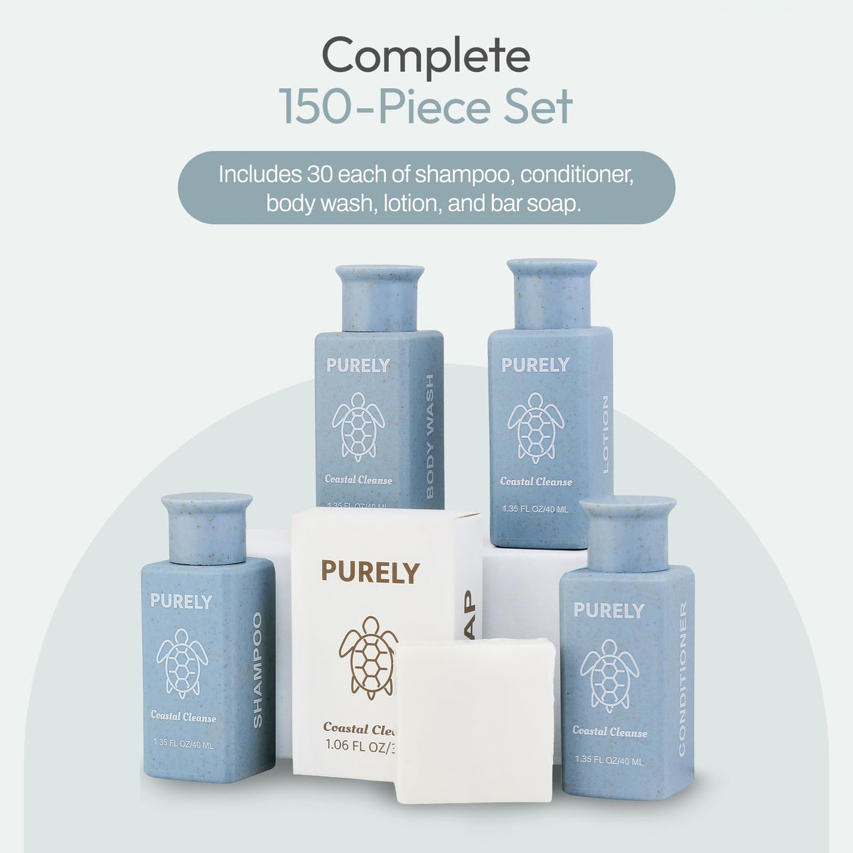 Purely Coastal Cleanse conditioner bottle for bulk guest bathrooms