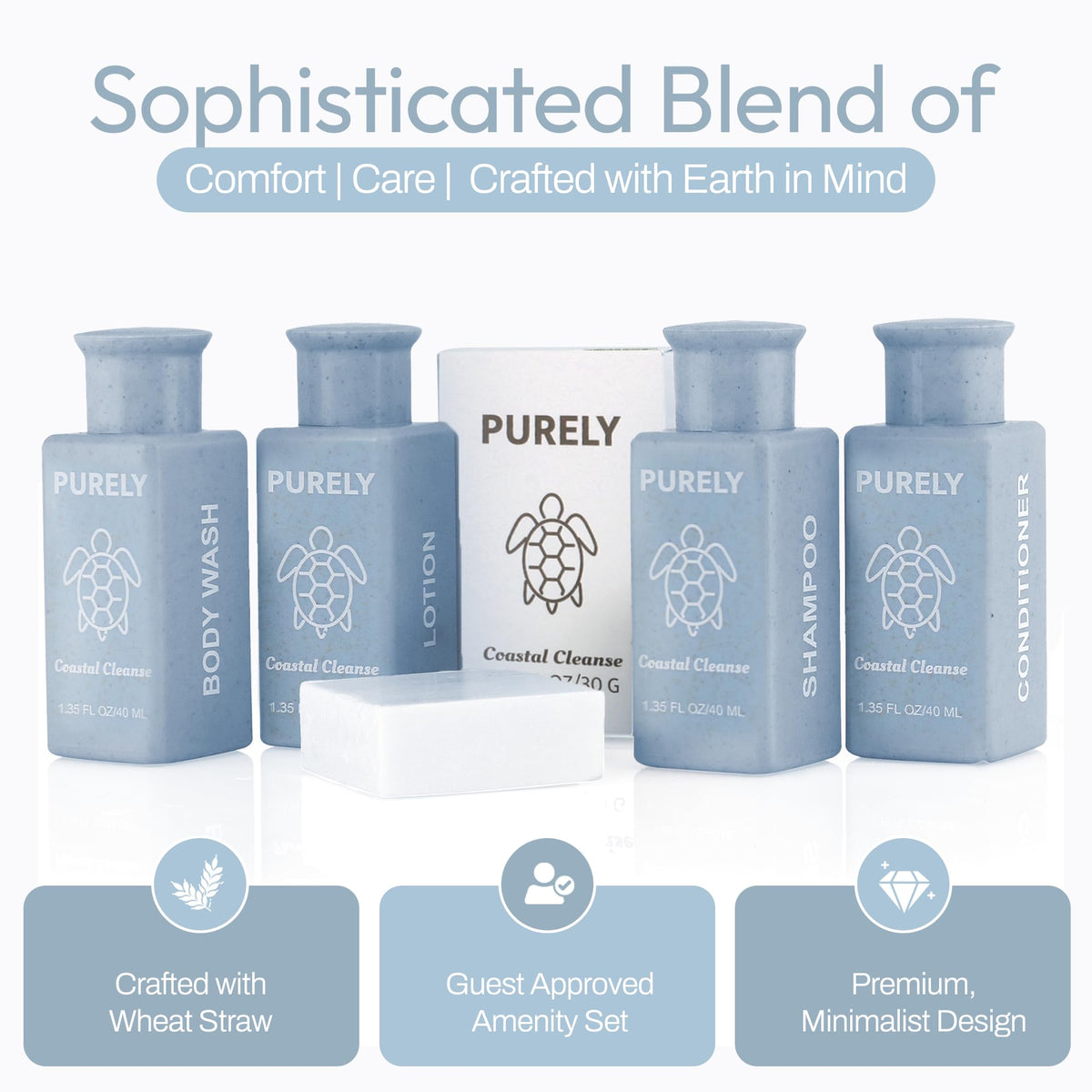 Purely wheat straw packaging for sustainable mini toiletries
