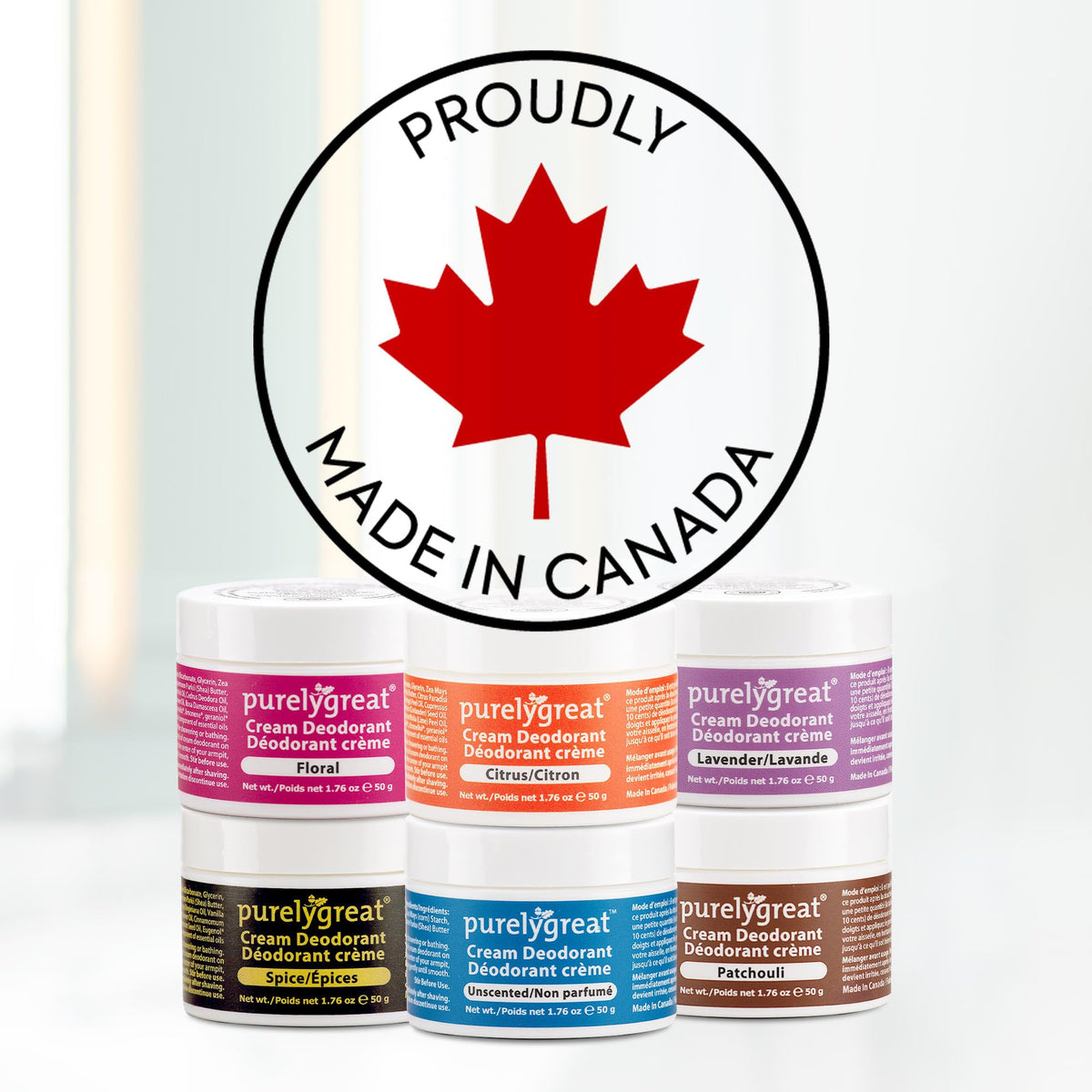 Purelygreat cream deodorant application demonstrating smooth, residue-free glide.