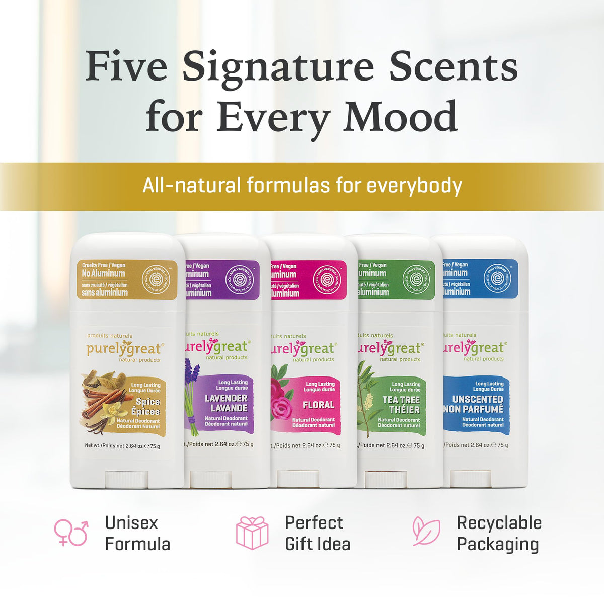 Purelygreat long-lasting freshness on the go during workouts.