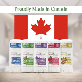 Applying Purelygreat Tea Tree Deodorant Stick for daily odor control.