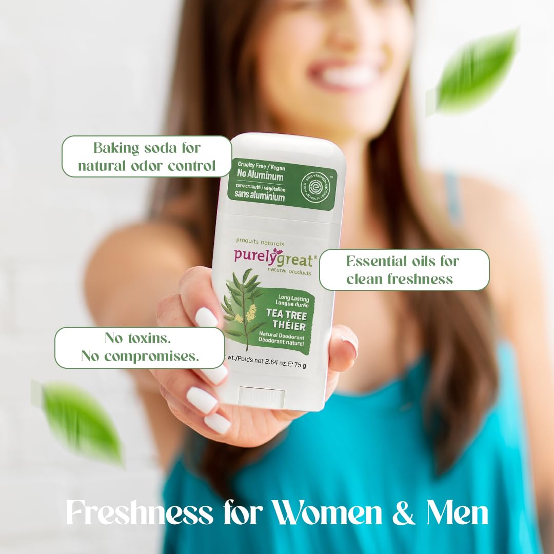 Gym bag scene with Purelygreat Tea Tree Deodorant Stick for everyday freshness.