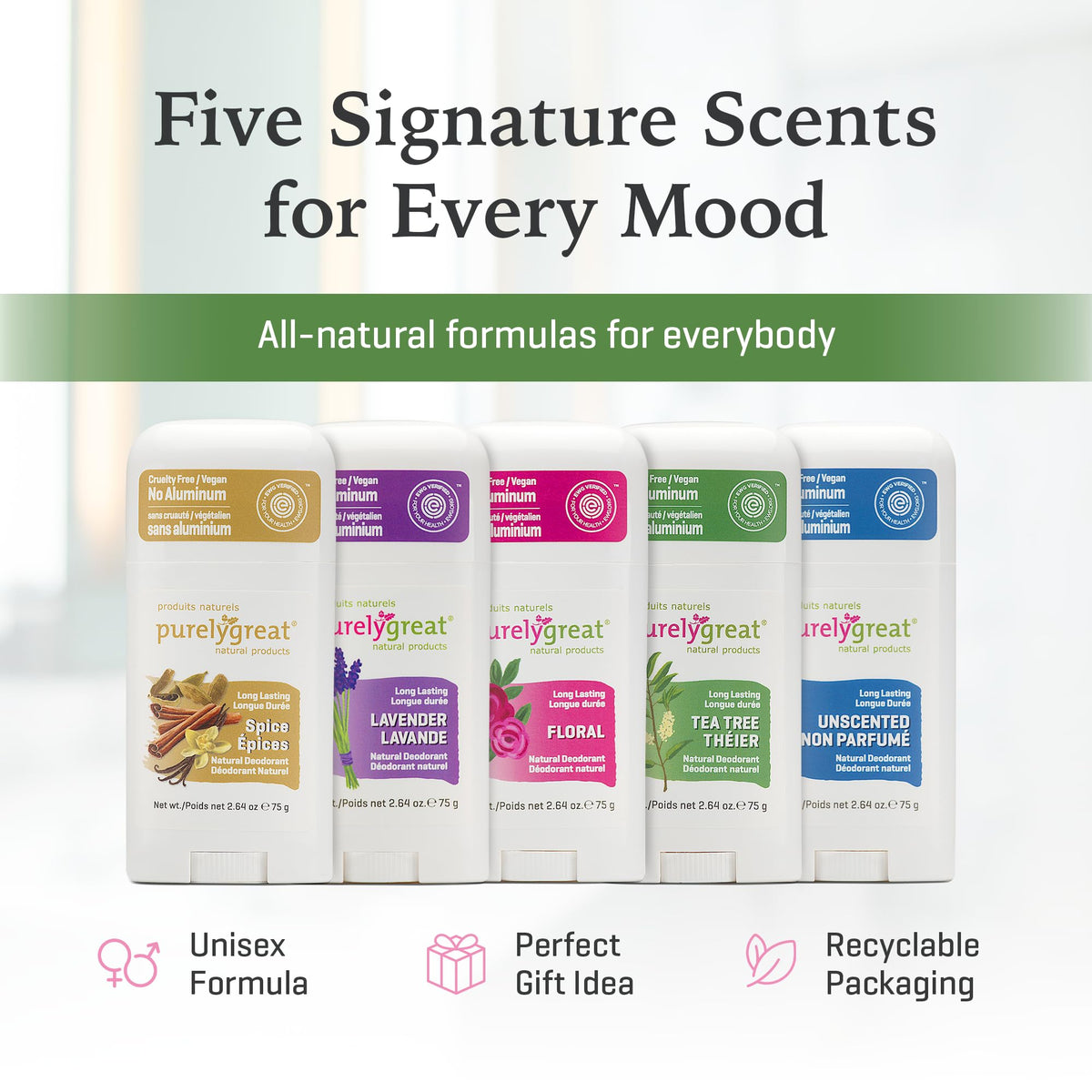 Using Purelygreat Tea Tree Deodorant Stick provides all-day odor defense.