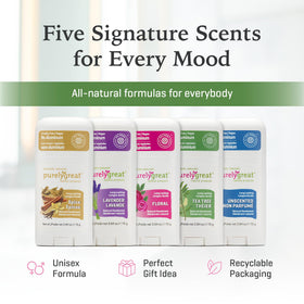 Using Purelygreat Tea Tree Deodorant Stick provides all-day odor defense.