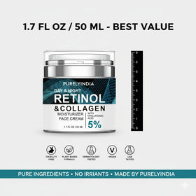 Purelyindia Retinol Cream texture close-up shows lightweight hydration