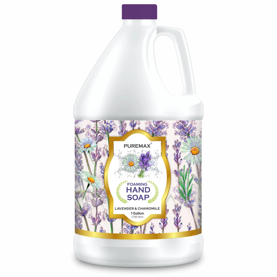 Puremax foaming hand soap refill in lavender chamomile for gentle cleansing