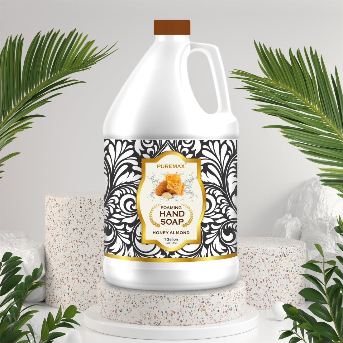 Puremax foaming pump dispenser shown for easy, mess-free usage.