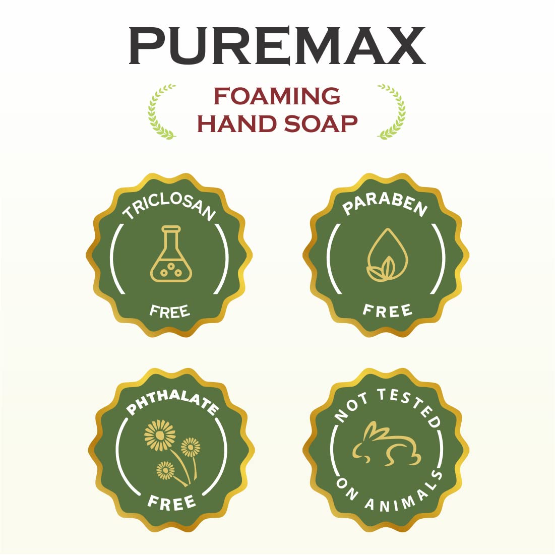 Puremax Honeysuckle foaming soap foam close-up for gentle cleansing