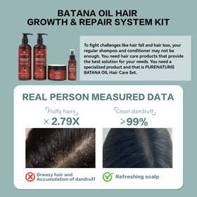 PureNaturis Batana Oil Leave-In Spray demonstrating frizz control and lasting hydration.