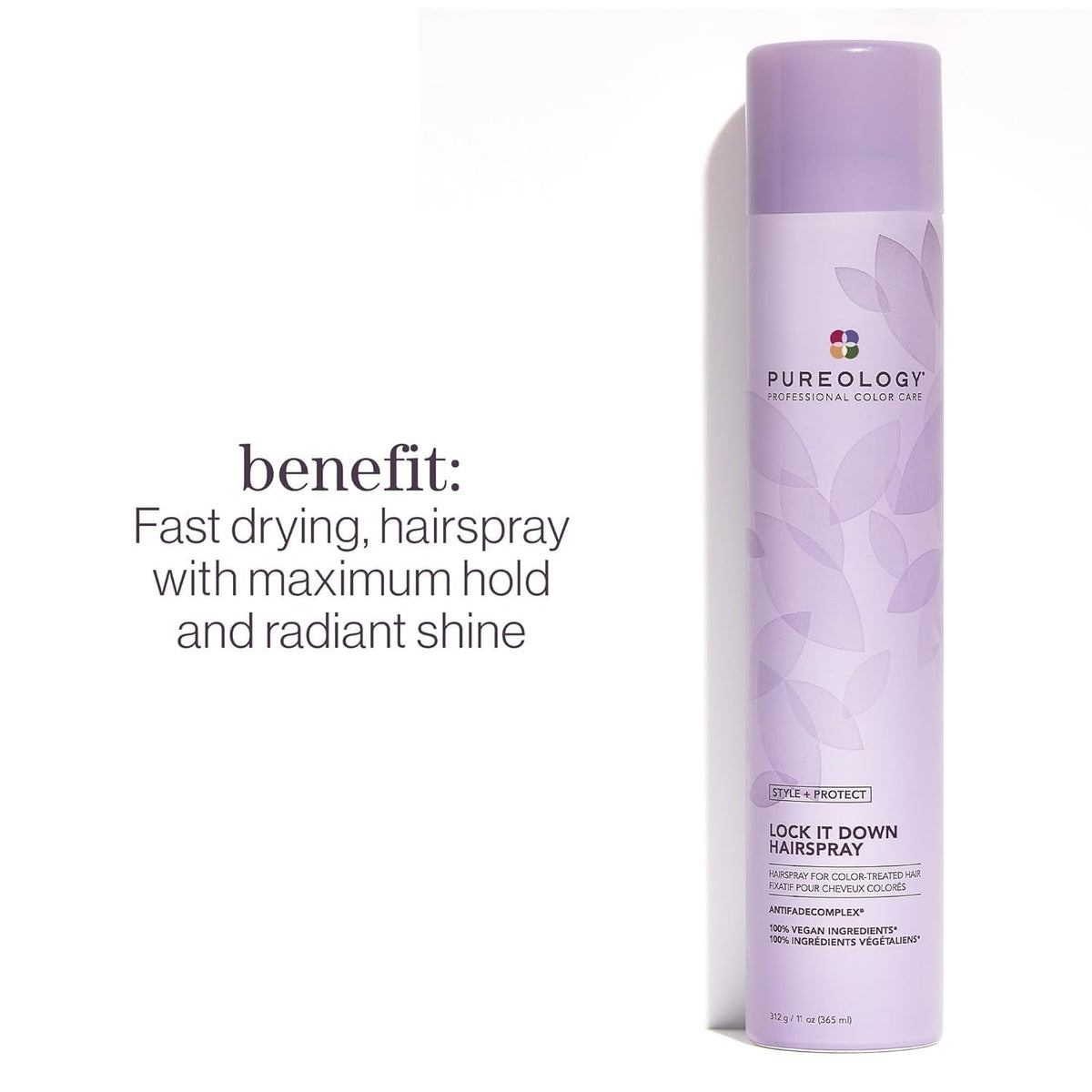 Pureology Lock It Down Hairspray can with color protection and hold