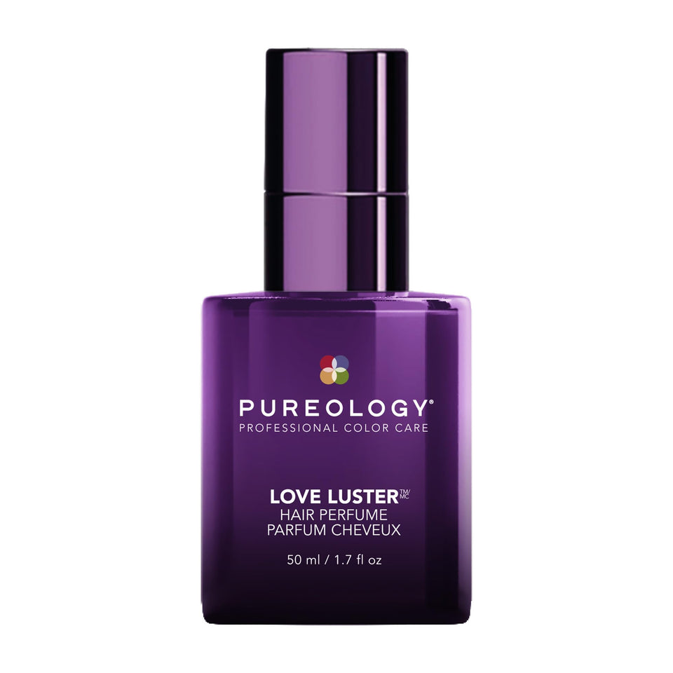 Pureology Love Luster bottle showing hydrating mist for shine and long-lasting scent