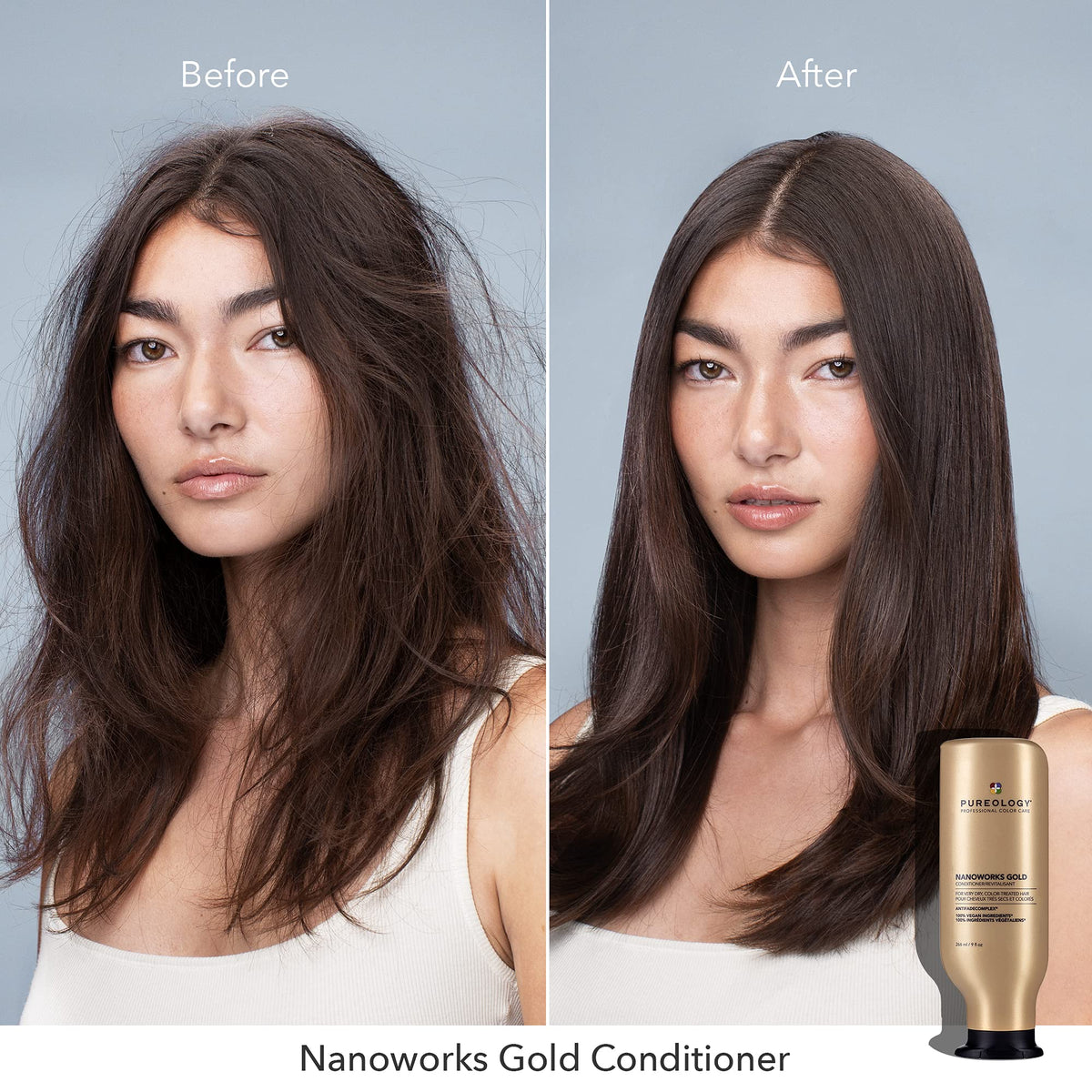Creamy texture visual suggests rich moisturization without weighing down fine strands.