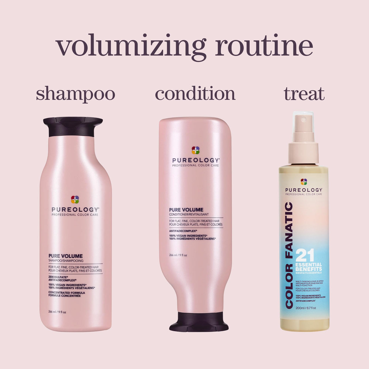 Pureology Pure Volume Conditioner vegan formula packaging on display