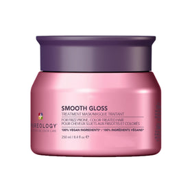 Pureology Smooth Gloss Mask bottle shows instant detangling for color-treated hair