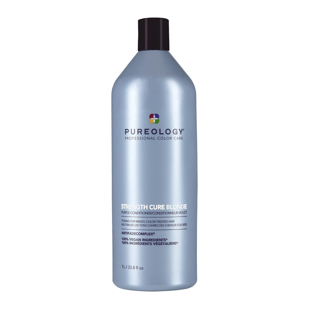 Pureology Strength Cure Blonde Purple Conditioner bottle tones and conditions blonde hair