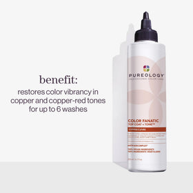 Pureology Color Fanatic Tone Copper hair swatch demonstrates refreshed copper tones.