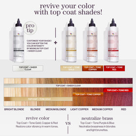 Pureology vegan formula with oat milk and camellia oil nourishes hair strands.
