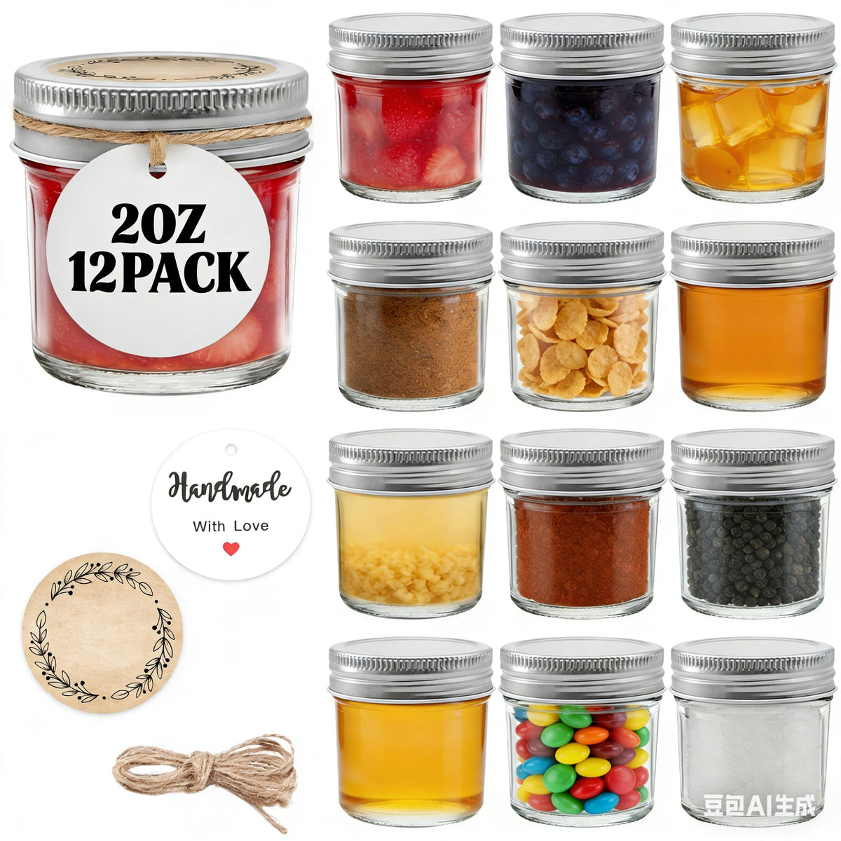 PureRoot 2oz mason jar with lid showing airtight seal for fresh preserves.