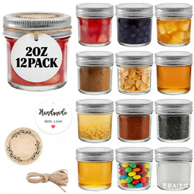 PureRoot 2oz mason jar with lid showing airtight seal for fresh preserves.