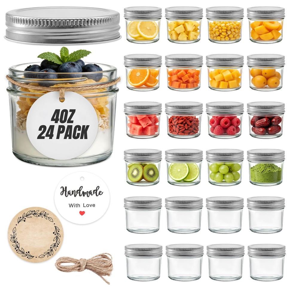 PureRoot 4 oz mason jar with airtight lid for jam storage.