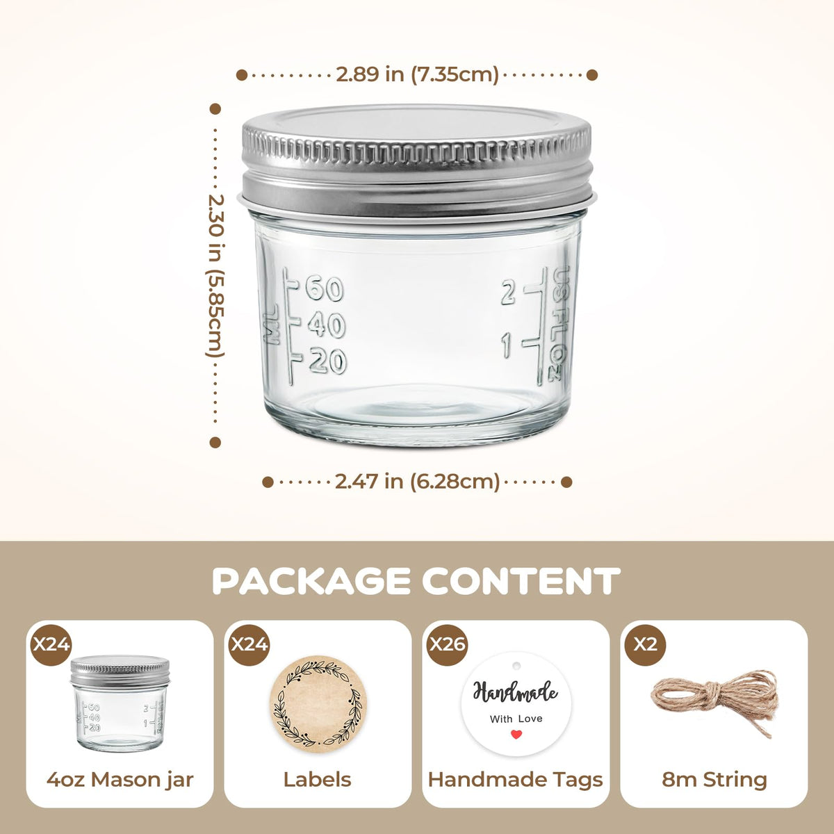 PureRoot jam jar 4 oz perfect for preserves.