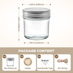 PureRoot mini jars with string ideal for decorative wedding favors.
