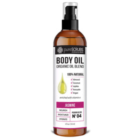 PureSCRUBS Jasmine Body Oil Spray delivers smooth, nourished skin with a silky feel.