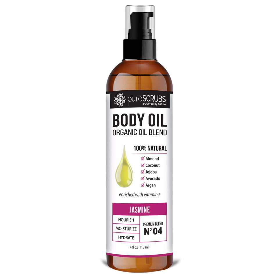 PureSCRUBS Jasmine Body Oil Spray delivers smooth, nourished skin with a silky feel.