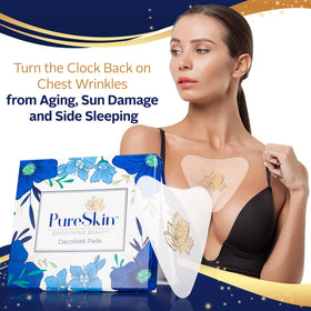 PureSkin chest pads with bonus third pad for extended overnight use.