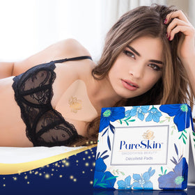 Decollete smoothing action illustrated on skin surface.
