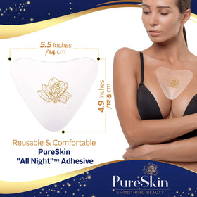 PureSkin chest patches in bedtime setup for night wear.