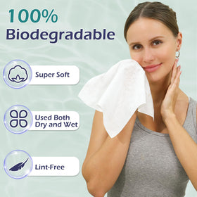 PureSoftness extra-large face towel laid flat on sink for cleansing