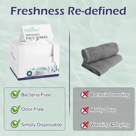 PureSoftness on-the-go usage: disposable towel in travel bag