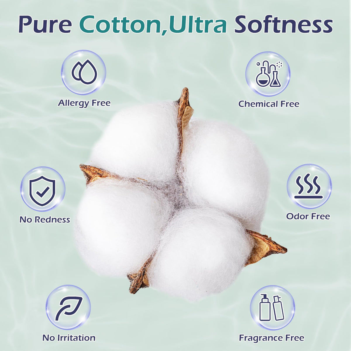 PureSoftness unscented towel in hand, gentle for sensitive skin
