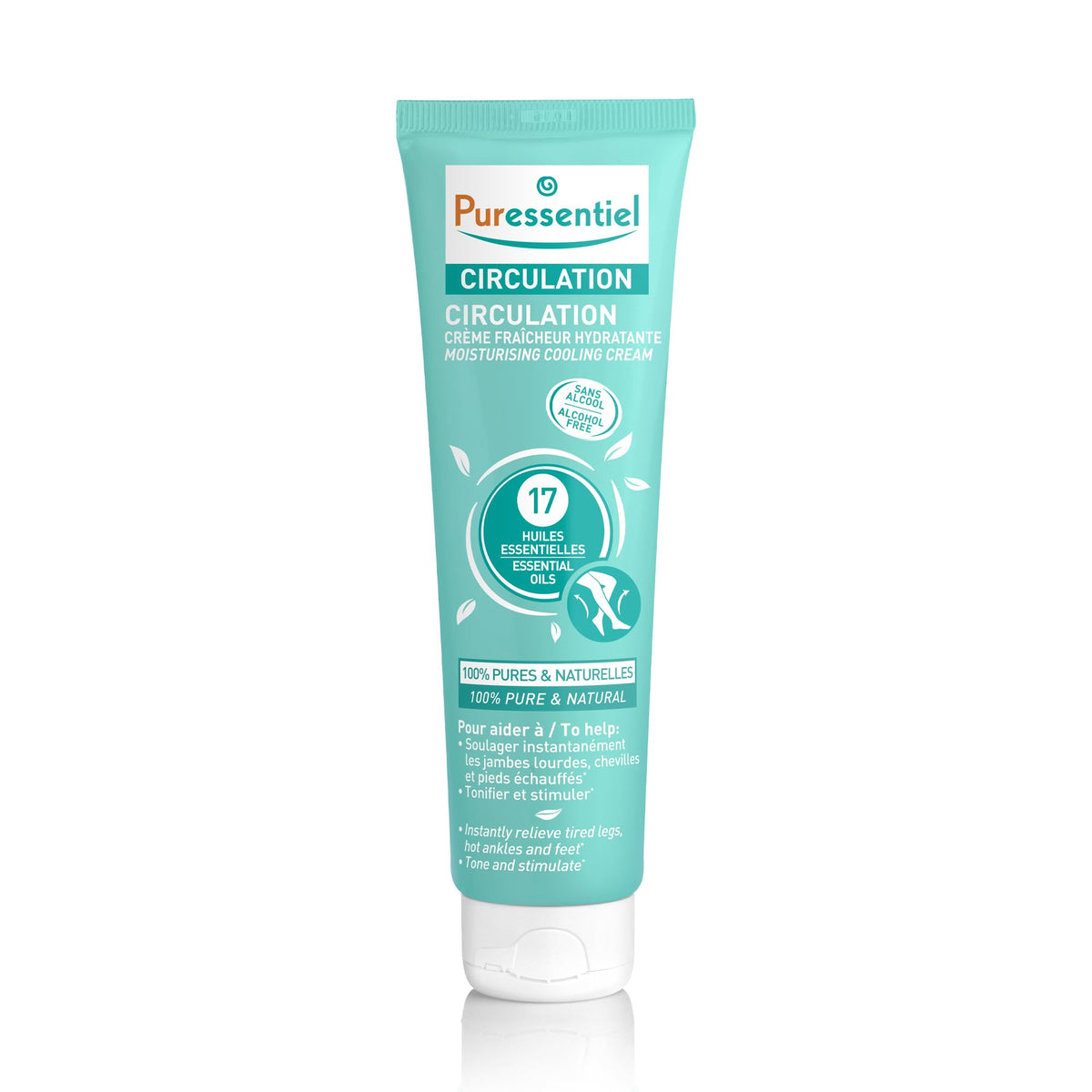 Puressentiel Circulation Moisturising Cooling Cream bottle and tube for soothing relief
