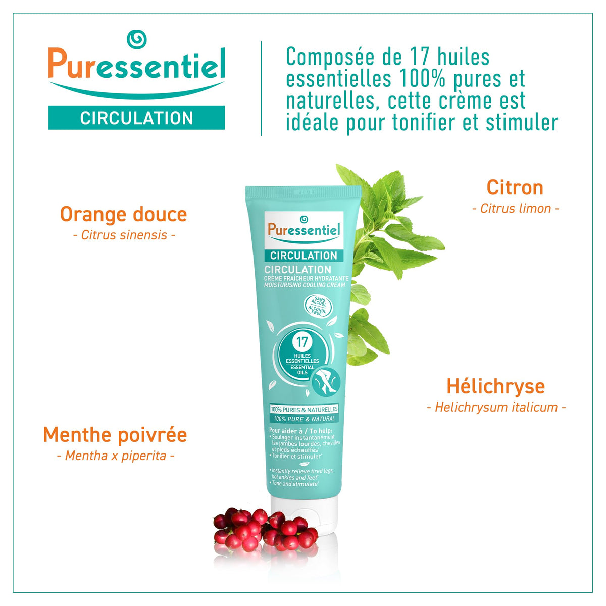 Illustration of 17 essential oils in Puressentiel formula
