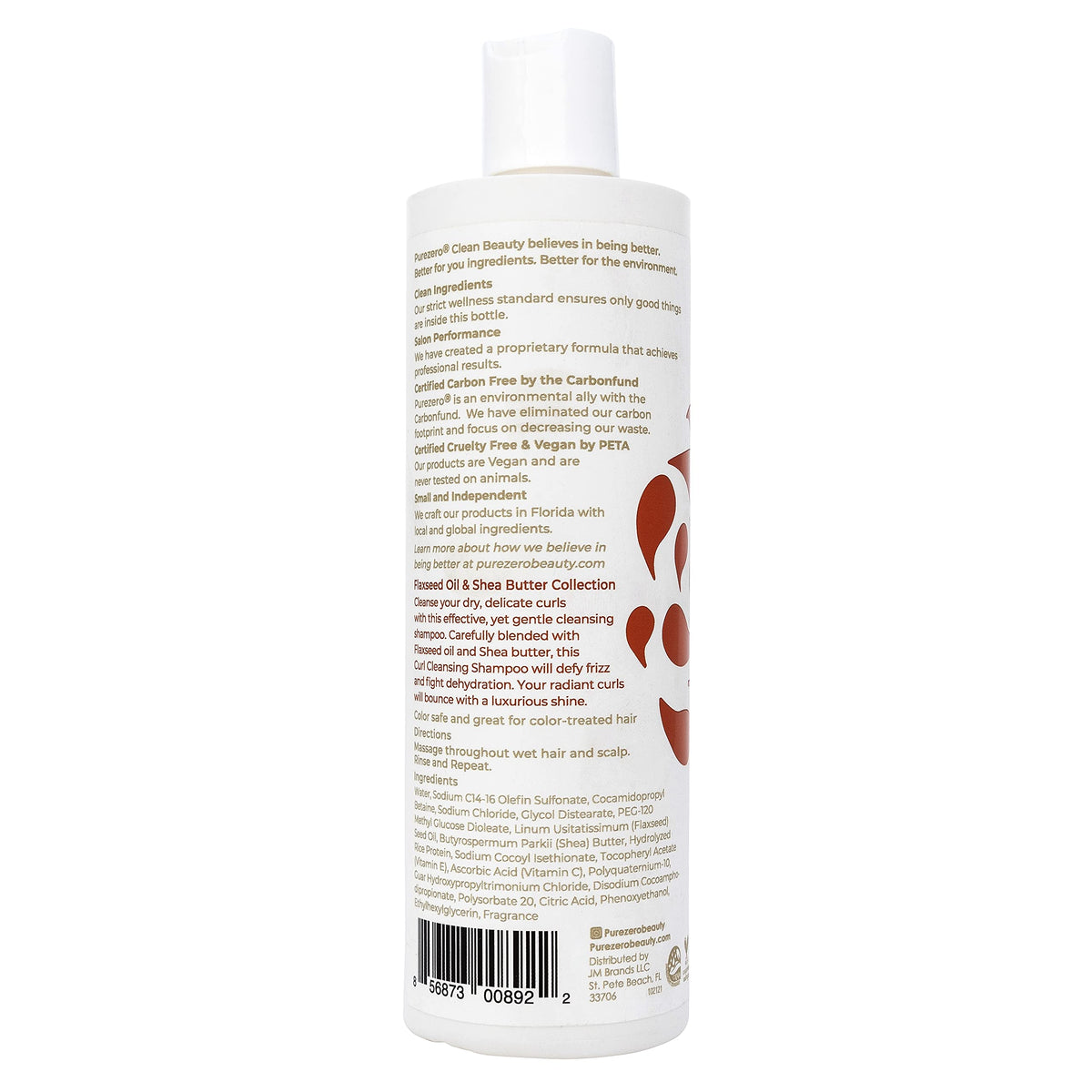 Purezero bottle on a bathroom shelf hints at daily curl care.
