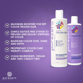 Purezero packaging highlighting zero sulfates and parabens for gentle cleansing