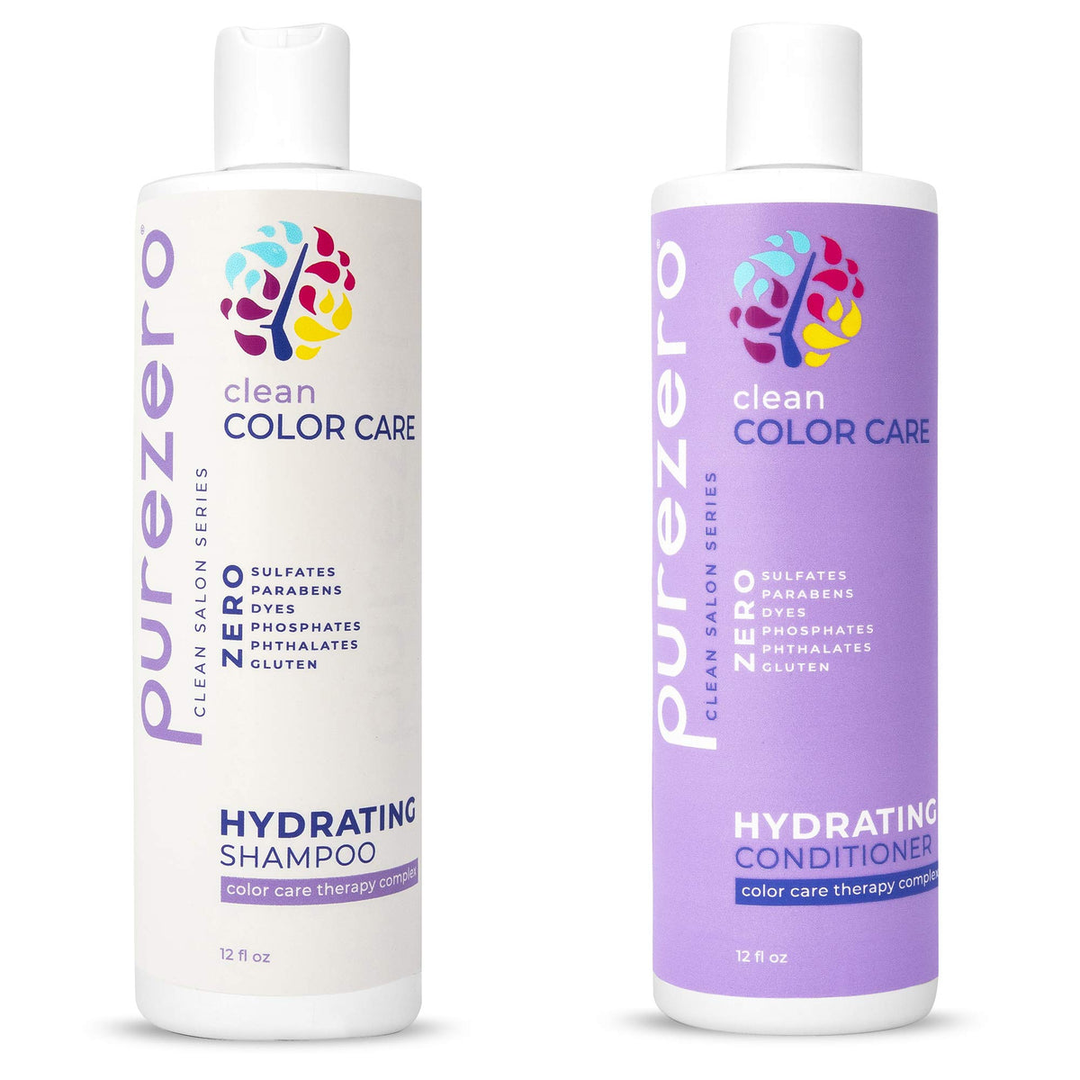 Purezero Color Care Shampoo bottle promoting color retention and scalp hydration