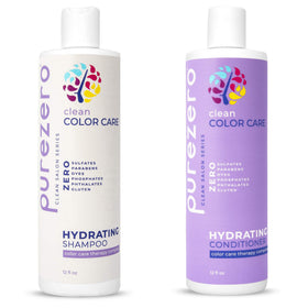 Purezero Color Care Shampoo bottle promoting color retention and scalp hydration