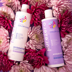 Color treated hair after using Purezero looking hydrated and vibrant