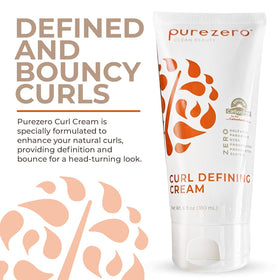 Purezero Curl Cream carton label shows vegan and carbon-free credentials