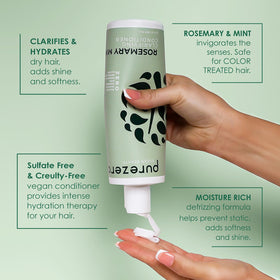 PureZero at-home spa shower scene with rosemary mint aroma.